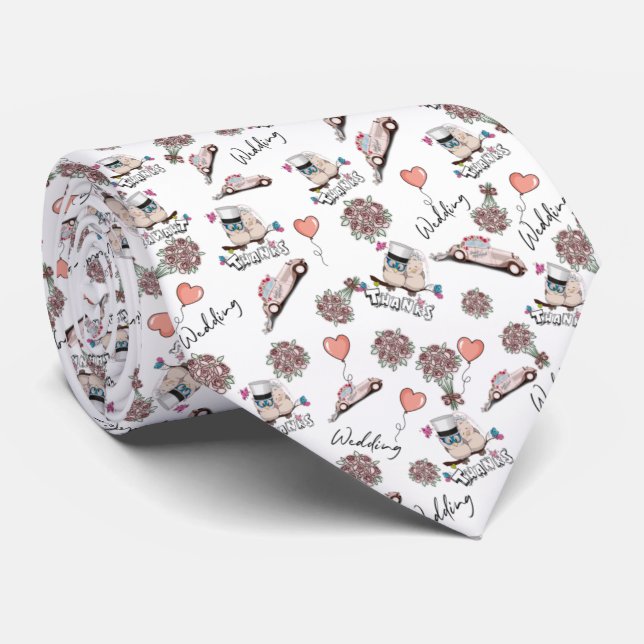 Corbata de Boda con  pájaros de novios Slips (Rullad)