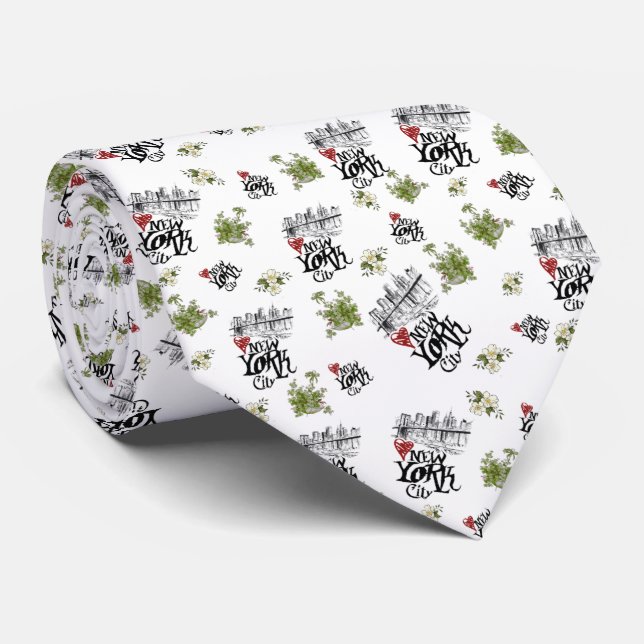 Corbata de nueva York con flores Slips (Rullad)