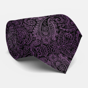 Corbata färg violeta con negro slips
