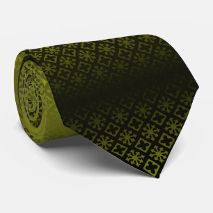 Corbata verde oliva con negro slips