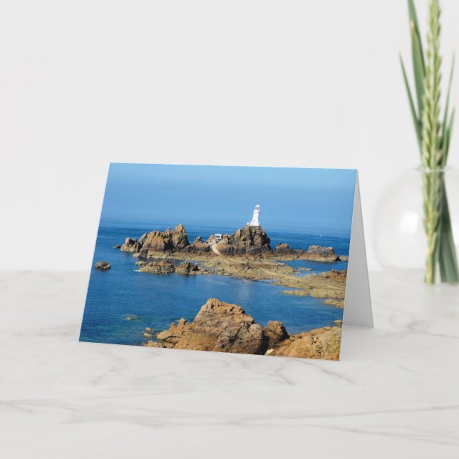 Corbiere fyr under lågvatten helgkort (Framsida)