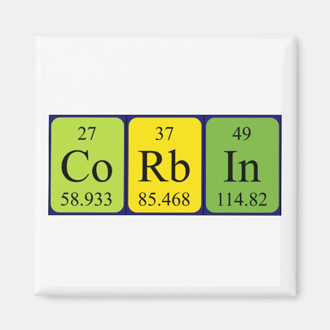 Corbin Periodisk bord namn magnet (Framsidan)