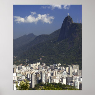 Corcovado bortsåg från Rio de Janeiro, Brasilien Poster