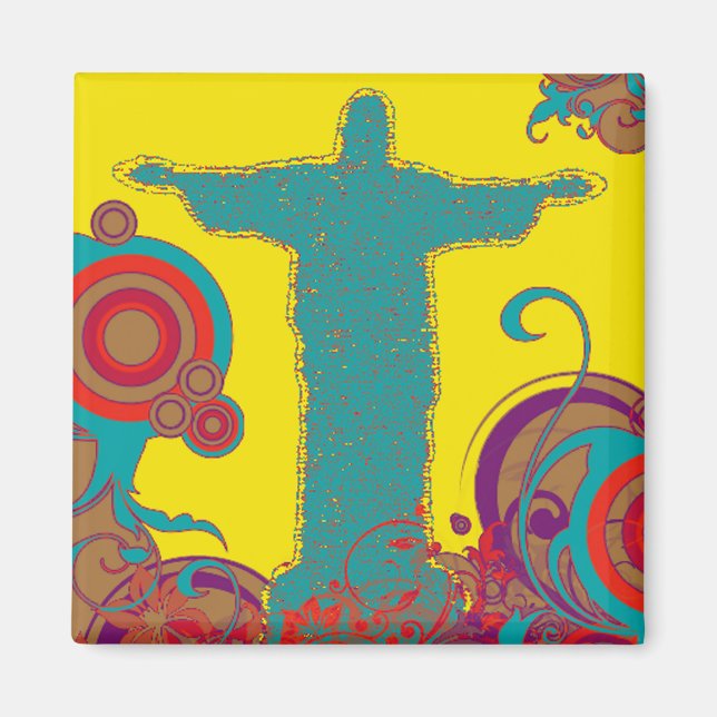 Corcovado Kristus Statue Magnet (Framsidan)