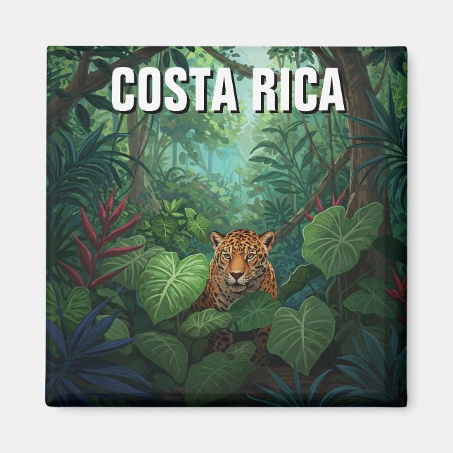 Corcovado nationalpark Costa Rica Jaguar Magnet (Framsidan)