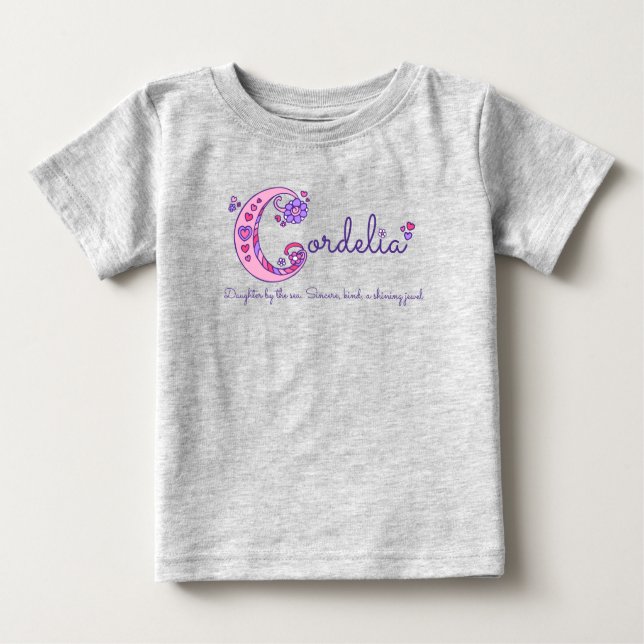 Cordelia Flickor namn & Definition C monogramskjor Tee (Framsida)