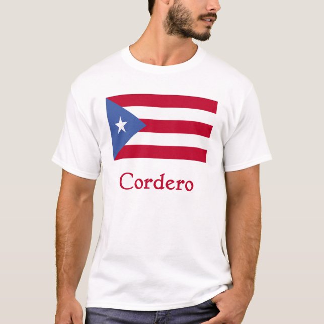 Cordero Puerto Rican flagga T Shirt (Framsida)