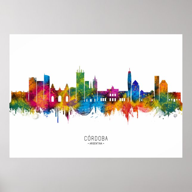 Córdoba Argentina Siluett Poster (Framsidan)