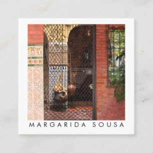 Cordoba Courtyard Photo Travel - Spanien Fyrkantigt Visitkort