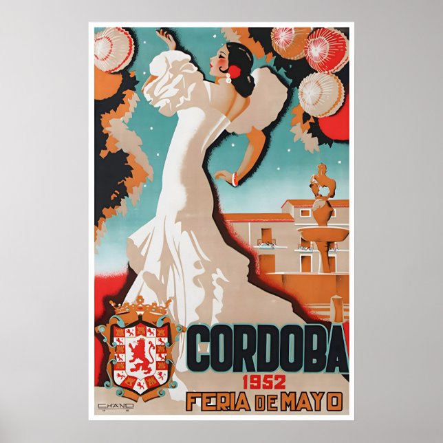 Cordoba Festival Affisch 1952 Spanien Konst Spansk (Framsidan)