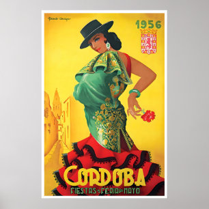Cordoba Festival Affisch Spanien Resa Konst Vintag