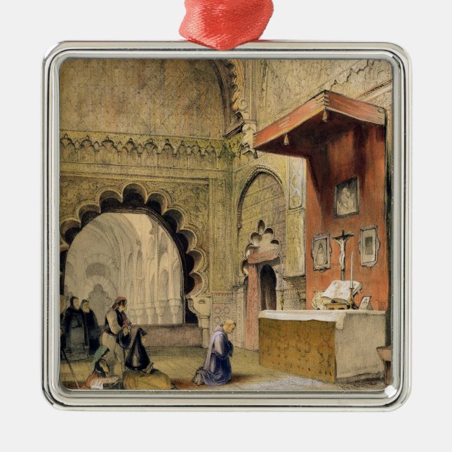 Cordoba: Munk som ber på ett kristet altare i Julgransprydnad Metall (Framsidan)