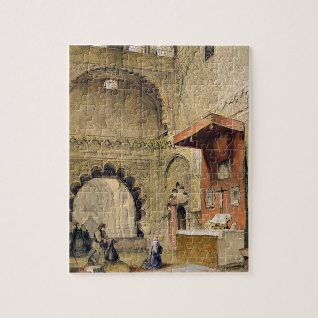 Cordoba: Munk som ber på ett kristet altare i Pussel (Vertikal)