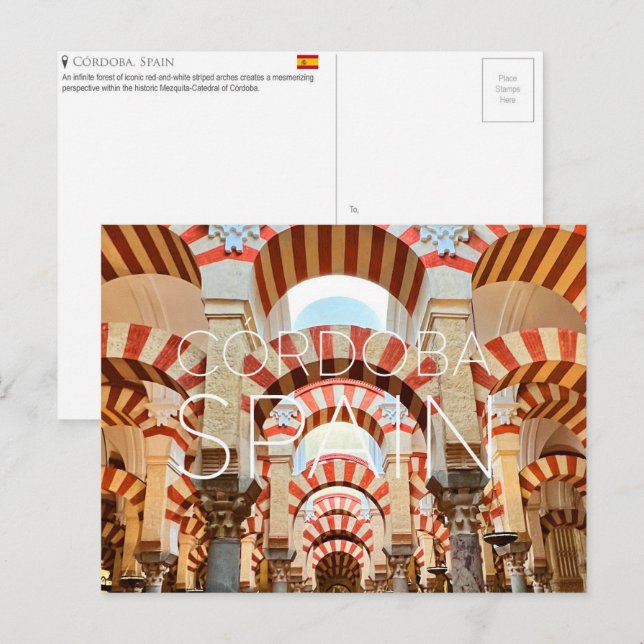 Cordoba, Spanien Reseminnelsekort Vykort (Fram/baksida)