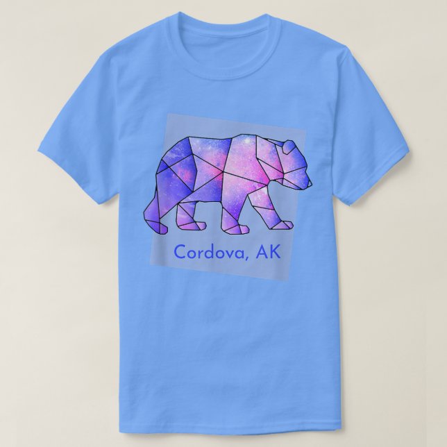 Cordova AK Galaxy Bear Abstrakt Geometrical Animal T Shirt (Design framsida)