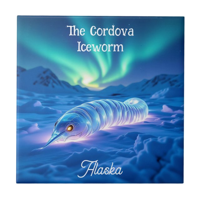 Cordova Iceworm Alaska Cryptid Kakelplatta (Framsidan)