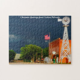 Cordova Nebraska.Julhälsningar Jigszle Puzzle Pussel
