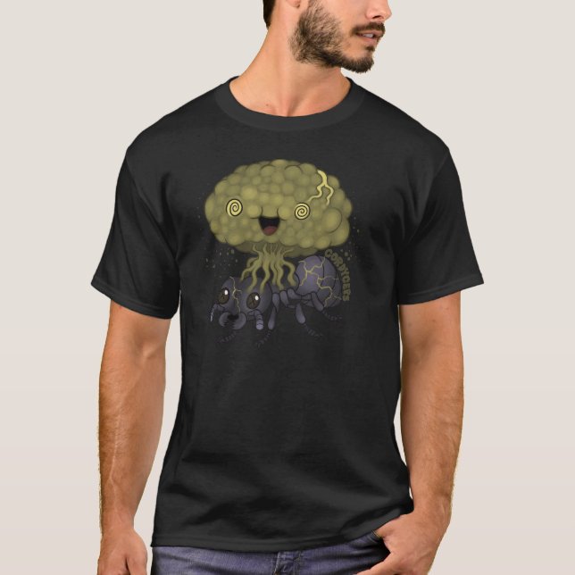 Cordyceps svamp - svart myra t-shirt (Framsida)