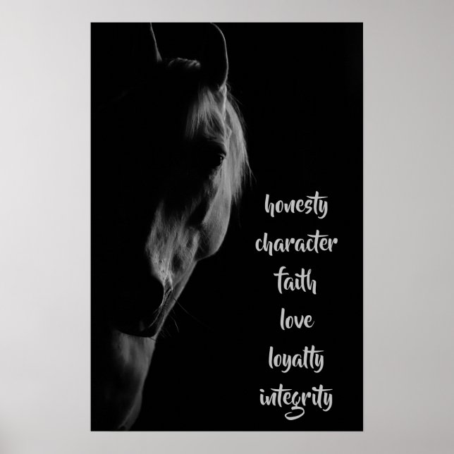 Core Values White Horse Framed Art Poster (Framsidan)