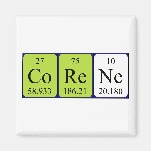 Corene Periodisk bord namn magnet (Framsidan)