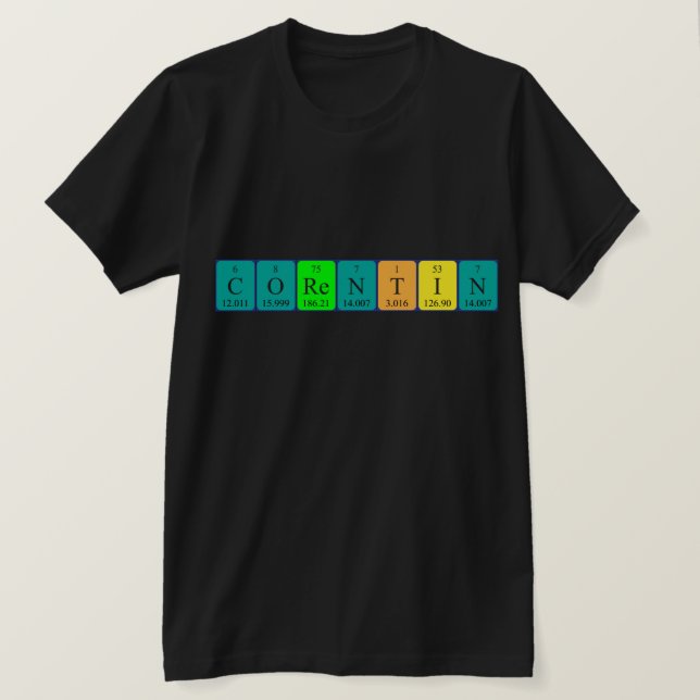 Corentin Periodisk skjorta bord namn Tee Shirt (Design framsida)