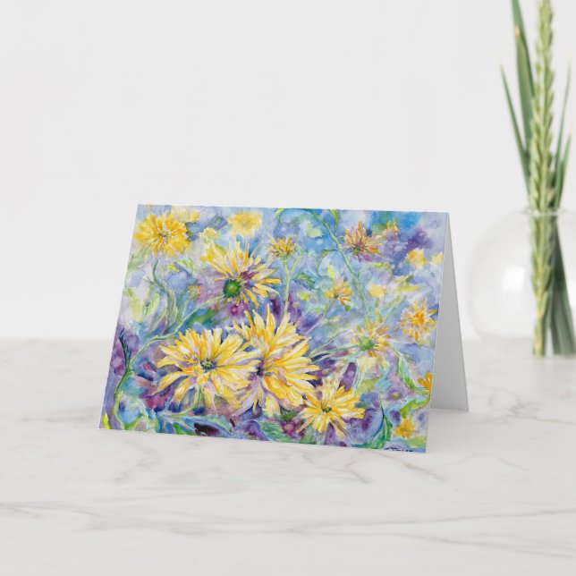 Coreopsis Blank Notecard Tack Kort (Framsida)