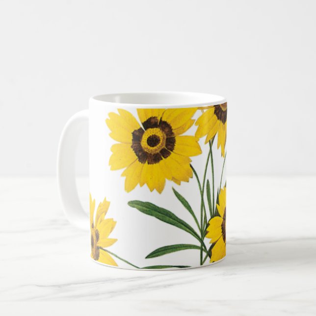 Coreopsis (Coreopsis elegans) av Redouté Kaffemugg (Framsida vänster)
