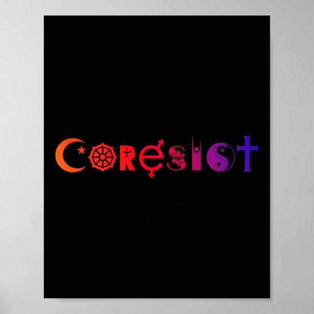 Coresist Shirt Resistent Hate Anti-fascist #resist Poster (Framsidan)
