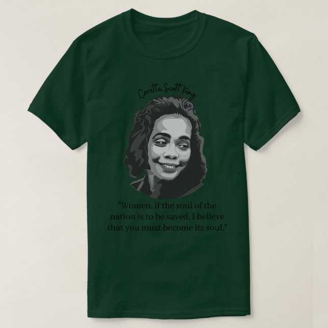 Coretta Kung Porträtt och Quote T Shirt (Design framsida)