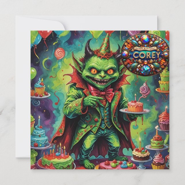 COREY ~ Birthday Card ~ Scary Creat~ (Framsida)