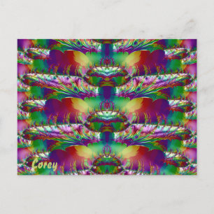COREY ~ Glansig vykort 3D Färgglad Tokig