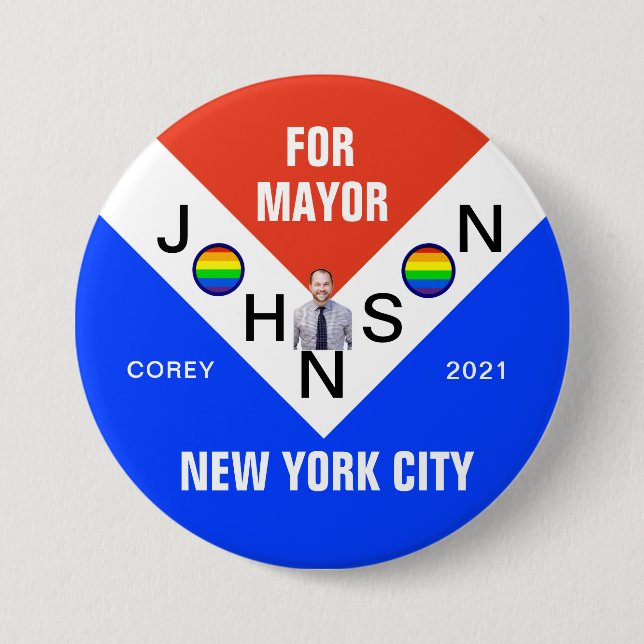 Corey Johnson för NYC Mayor 2021 Knapp (Framsida)