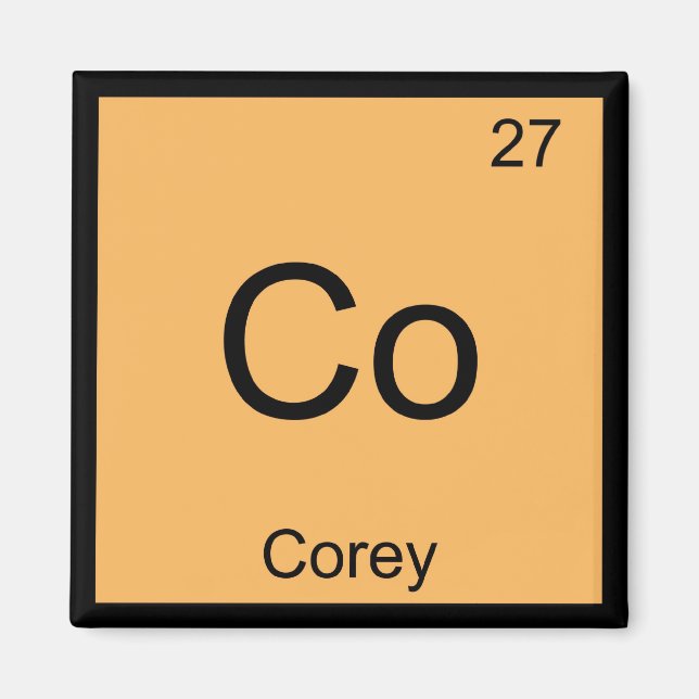 Corey Namn Kemiskt Element Periodiska Systemet Magnet (Framsidan)