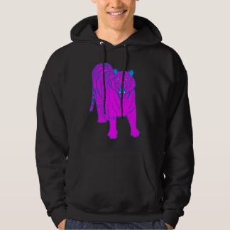COREY TIGER 1980-TAL RETRO STÅENDE TIGER ROSA HOOD TRÖJA MED LUVA