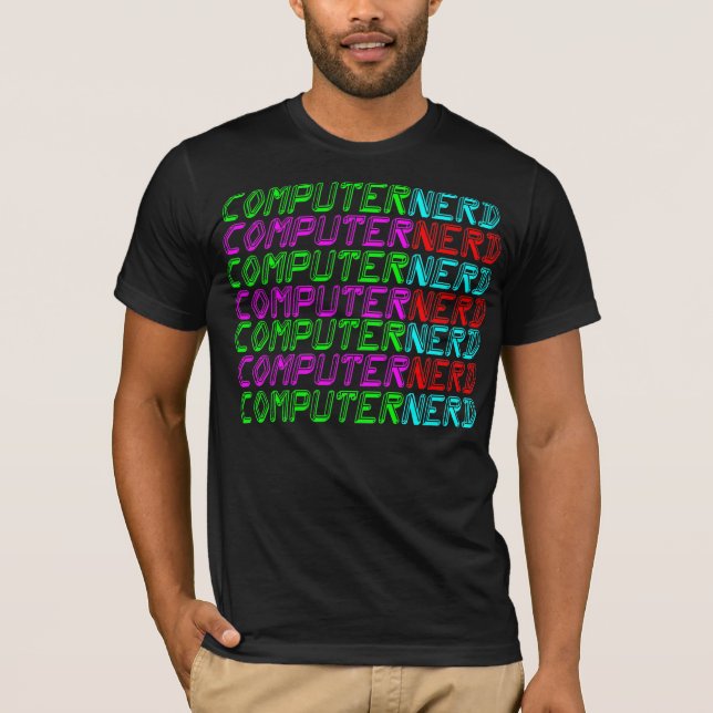 COREY TIGER 1980-talets RETRO-DATORNERD T-shirt (Framsida)