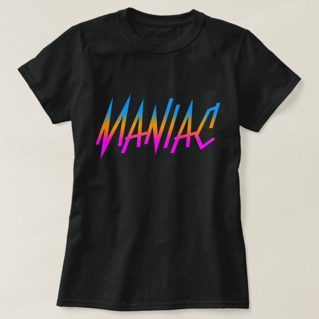 COREY TIGER 1980-talets RETRO MANIAC T Shirt (Design framsida)