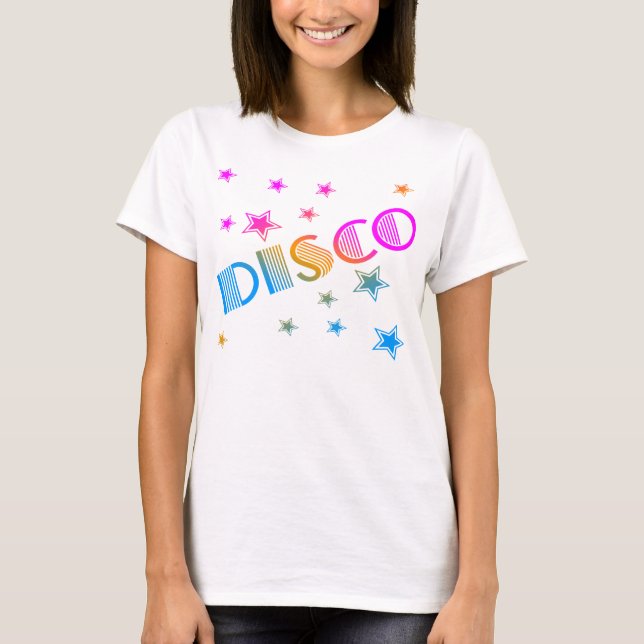 COREY TIGER 1980-tals RETRO DISCO-STJÄRNOR Tee (Framsida)