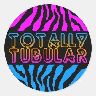 Corey Tiger 1980's Retro Totally Tubular Rand Runt Klistermärke