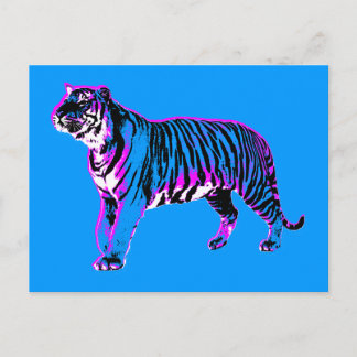 Corey Tiger 1980s Retro Vintage Vild Tiger Vykort