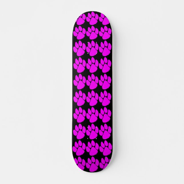 COREY TIGER 1980's TIGER TRACKS PINK BLACK Skateboard Bräda 20 Cm (Framsida)
