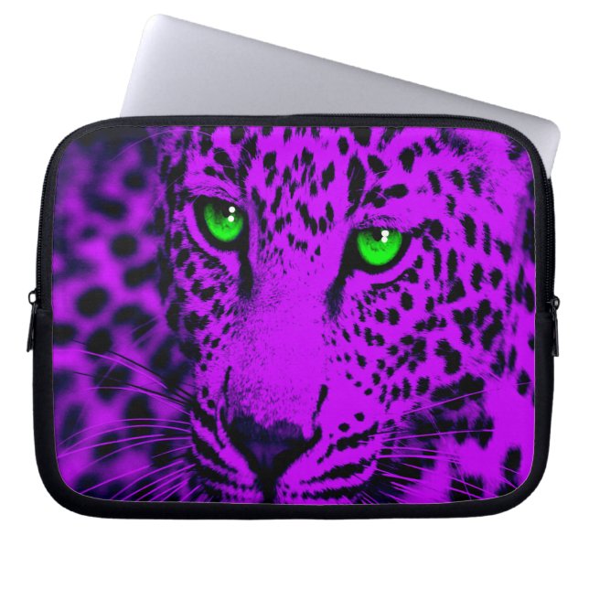 Corey Tiger 80 år Leopard (Lila) Laptop Fodral (Framsidan)