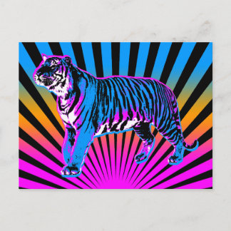 Corey Tiger 80-tal Retro Tiger Uppgående Sol Vykort