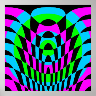 Corey Tiger 80-tal Vintage Op Art Poster