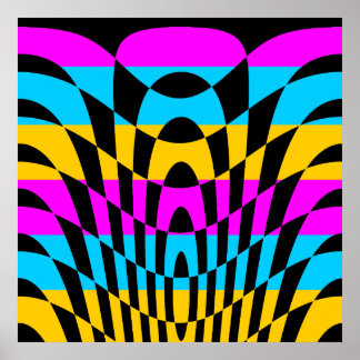 Corey Tiger 80-tal Vintage Op Art Poster