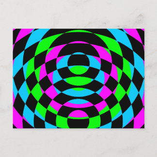 Corey Tiger 80-tal Vintage Op Art Vykort