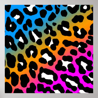 Corey Tiger 80-talet Retro Leopard Mönster Poster
