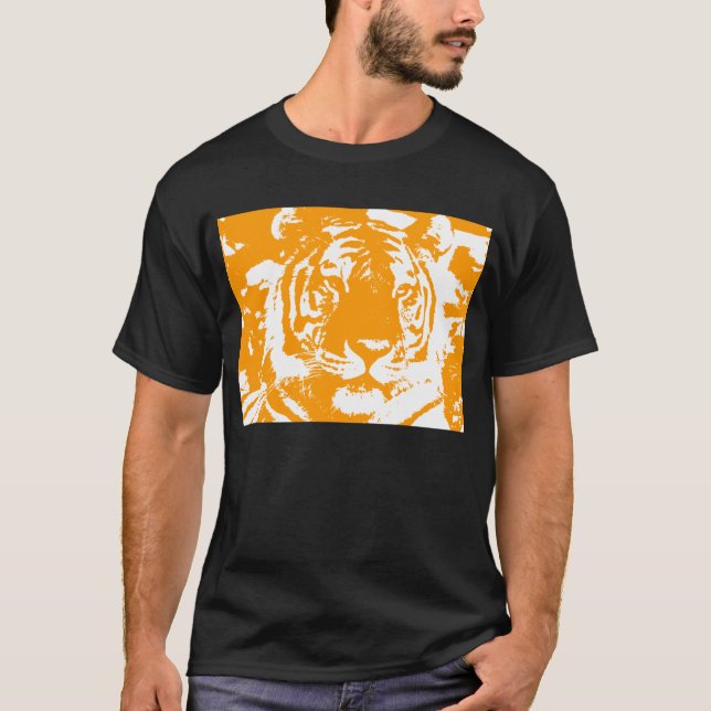 COREY TIGER 80-TALETS ORANGE TIGERANSIKTE TEE SHIRT (Framsida)
