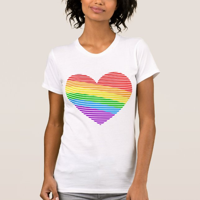 Corey Tiger 80-talets Rainbow Rand Heart-Tanktop Tee (Framsida)