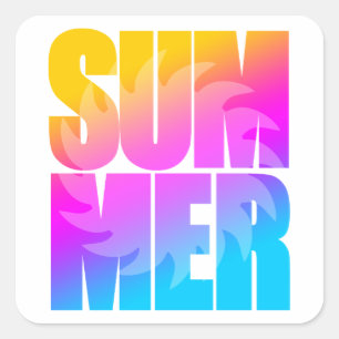 Corey Tiger 80-talets Sommarsol Fyrkantigt Klistermärke