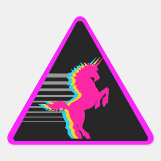 Corey Tiger 80-talets Unicorn Triangelformat Klistermärke